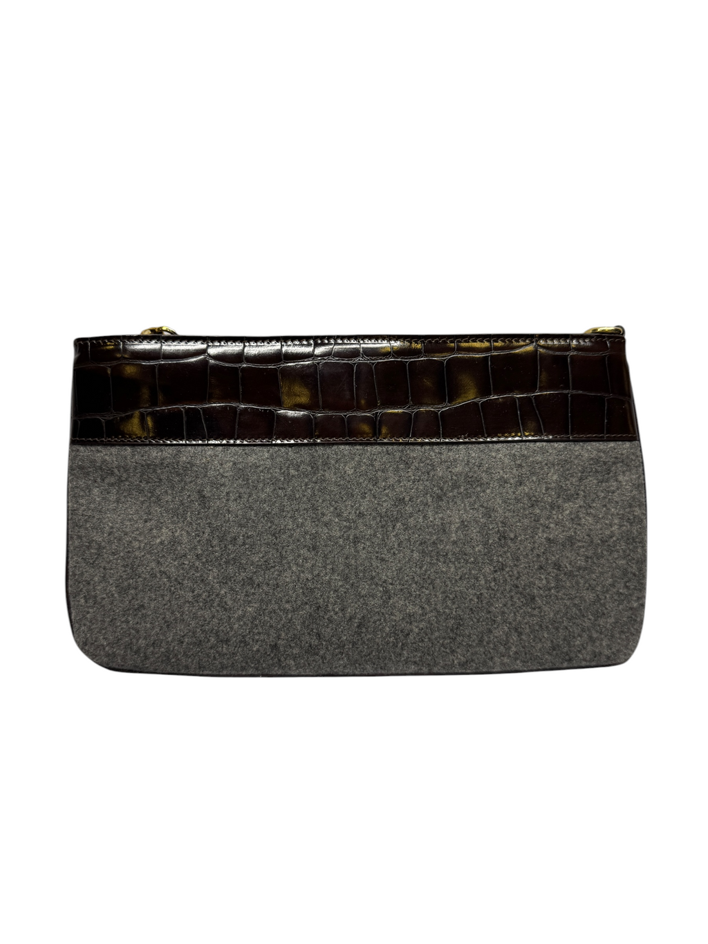 Celine Vintage Denim and Leather Chain Clutch Bag