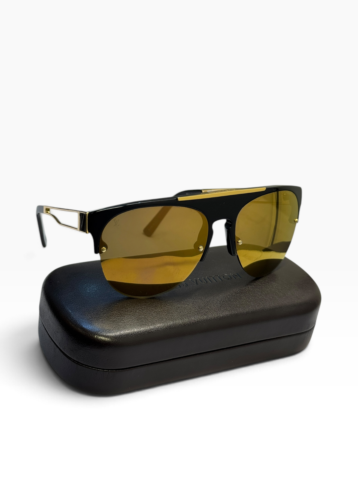Louis Vuitton Black Acetate Mirrored Sunglasses