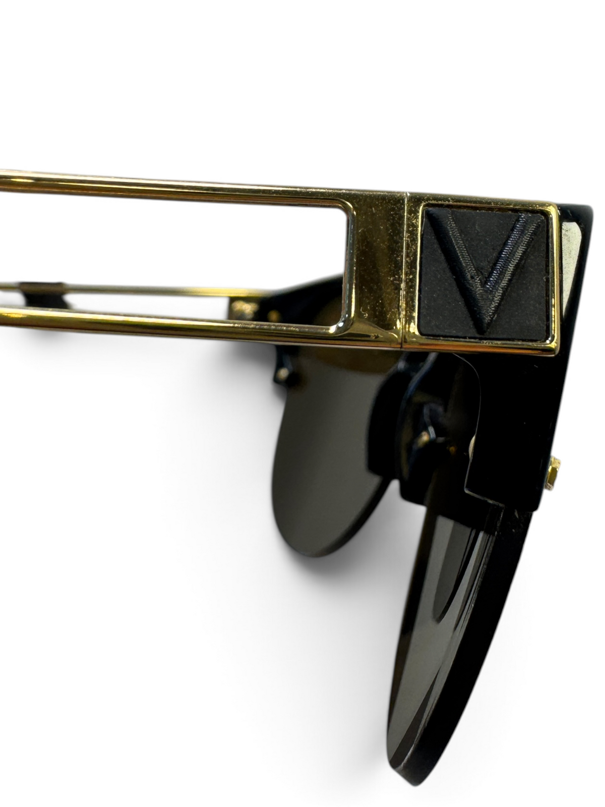 Louis Vuitton Black Acetate Mirrored Sunglasses