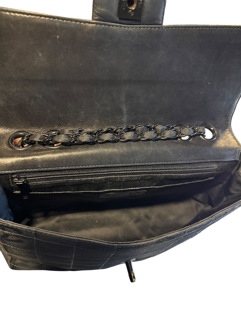 Chanel Travel Line Flap Bag Nylon Black Shoulder Bag