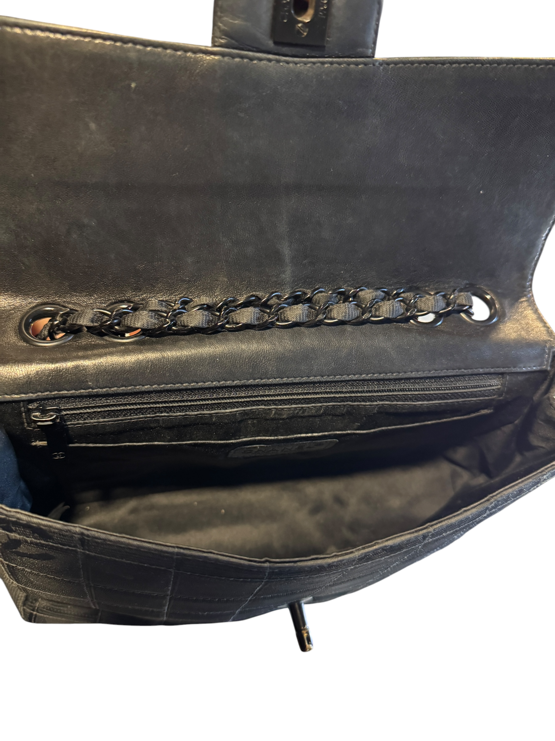 Chanel Travel Line Flap Bag Nylon Black Shoulder Bag