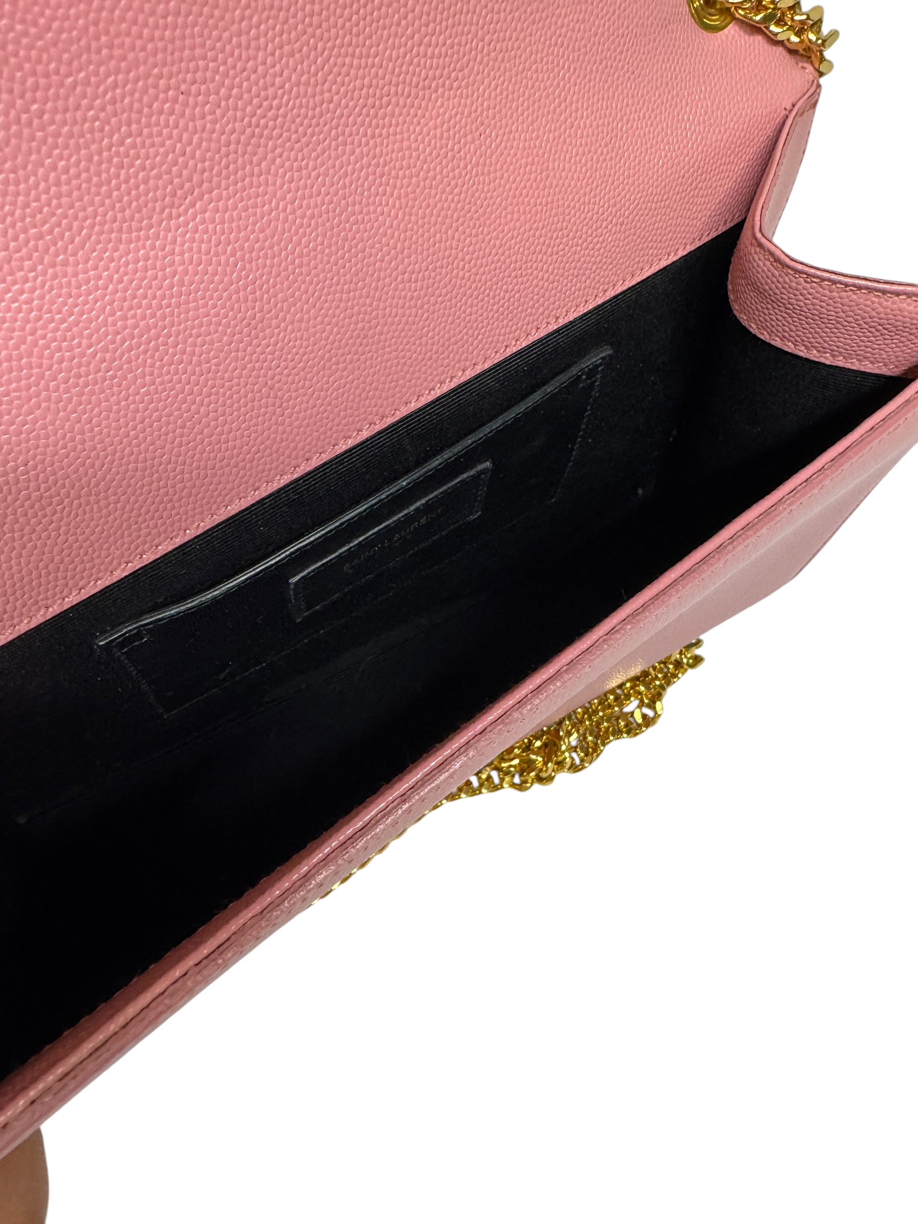 Saint Laurent Kate Monogram Grainy Leather Pink
