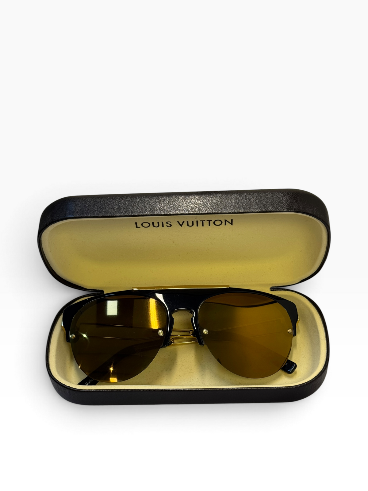 Louis Vuitton Black Acetate Mirrored Sunglasses