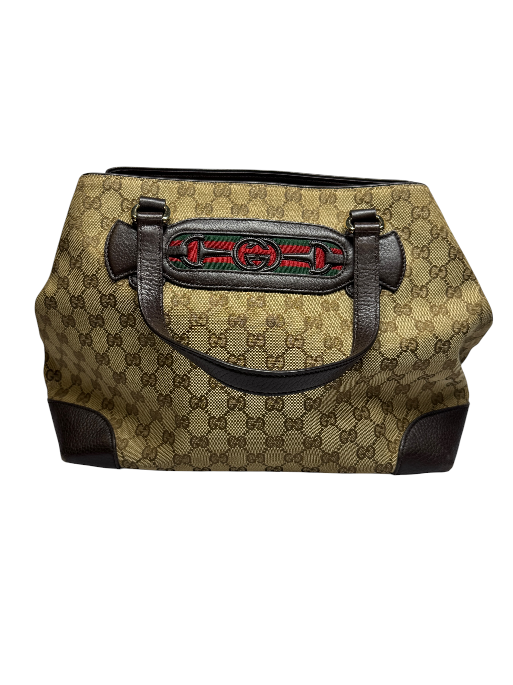 Gucci Dressage Tote Bag GG Canvas