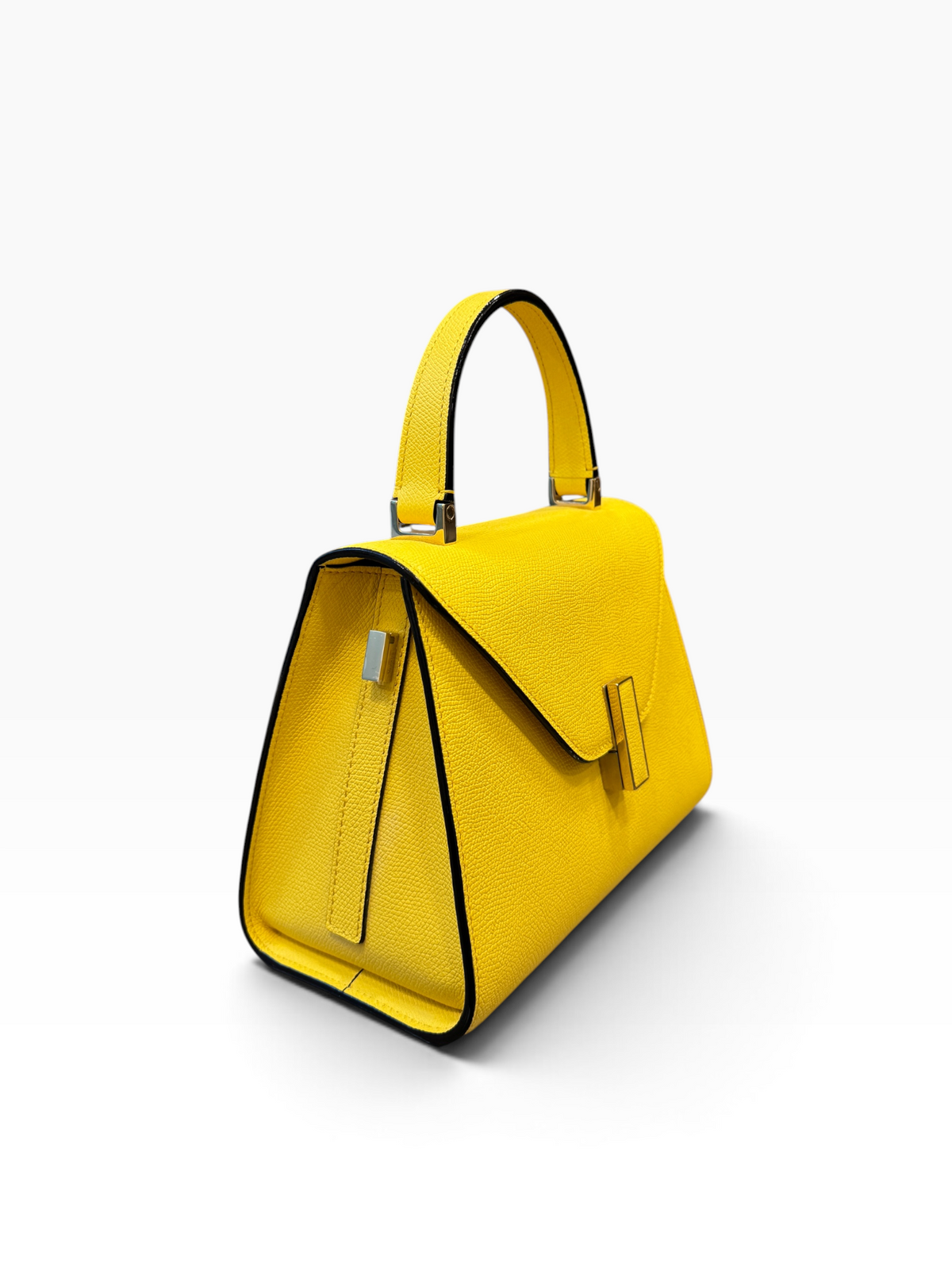 Valextra Top Handle Amarillo en Piel Italiana con Correa