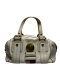 Gucci White Leather Aviatrix Boston Bag