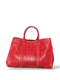 Carolina Herrera Matteo Red Embossed Leather