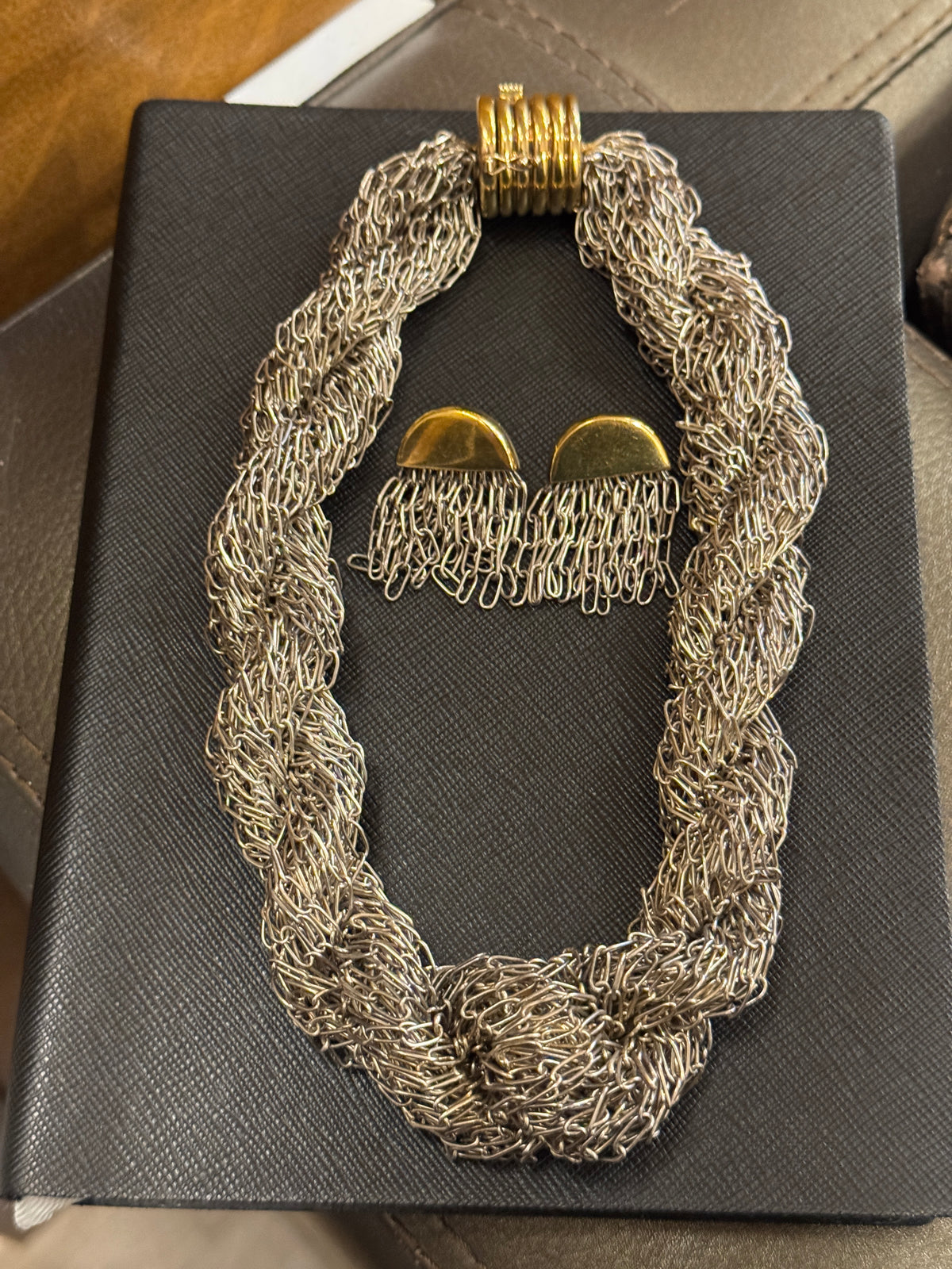 Collar y Aretes Plata Tane