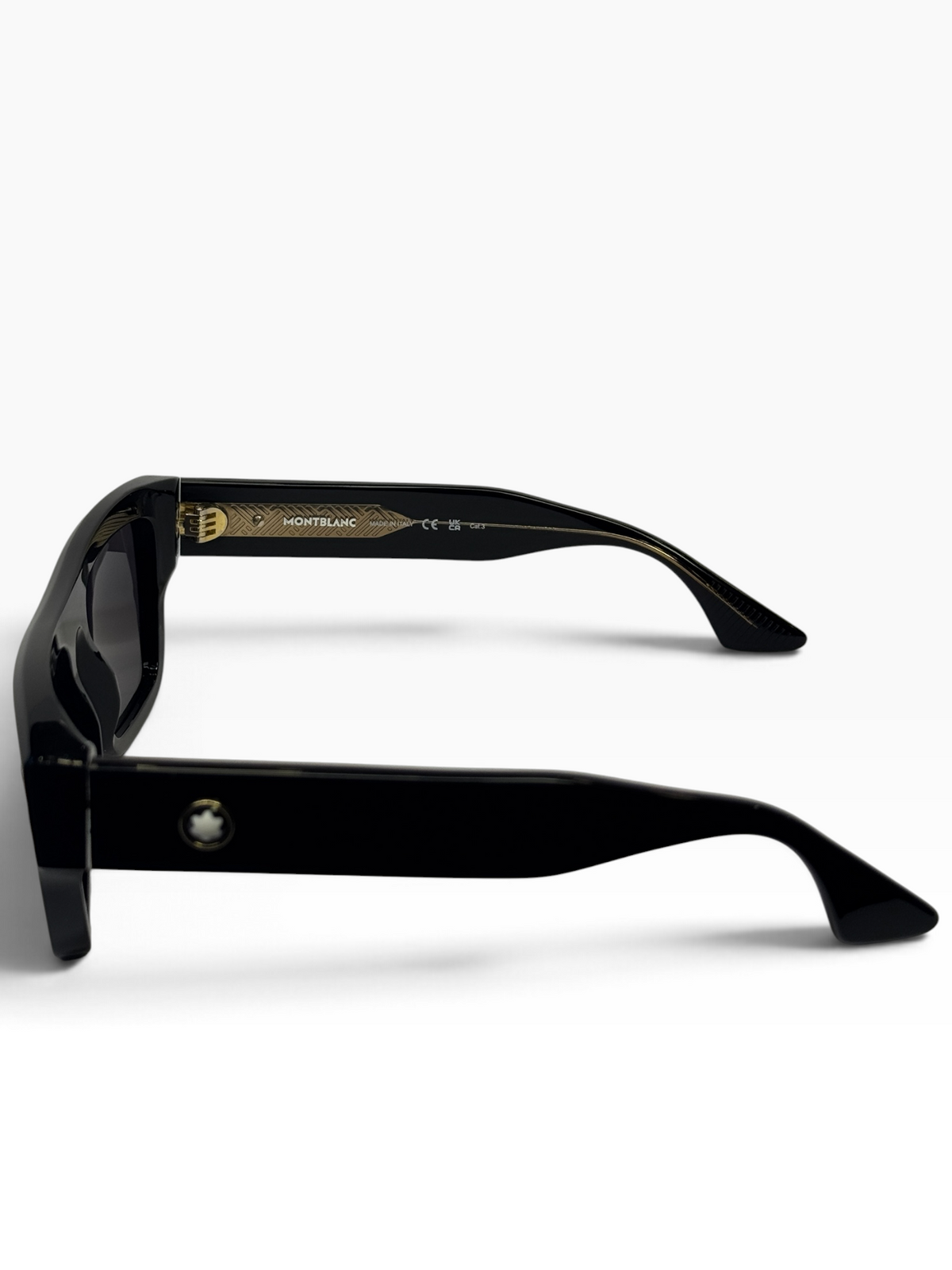 Rectangular Sunglasses Black Acetate
