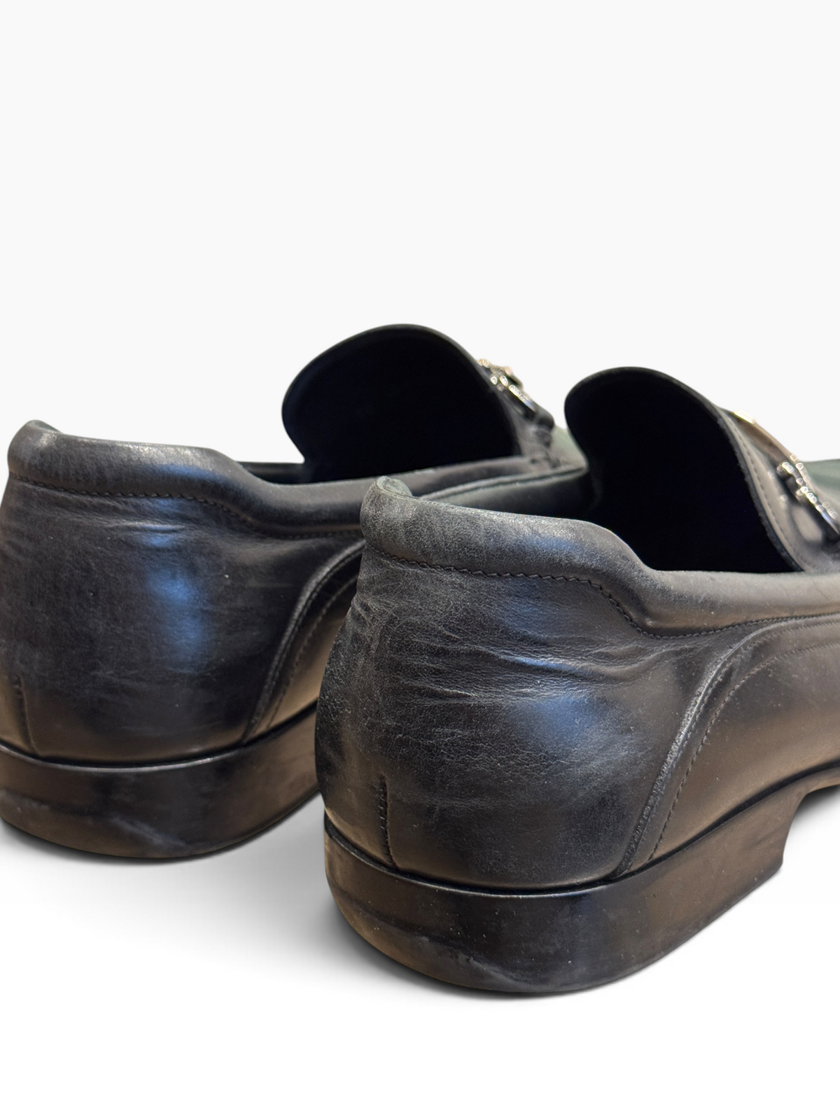 Salvatore Ferragamo Men`s Gancini Bit Leather Loafers Black