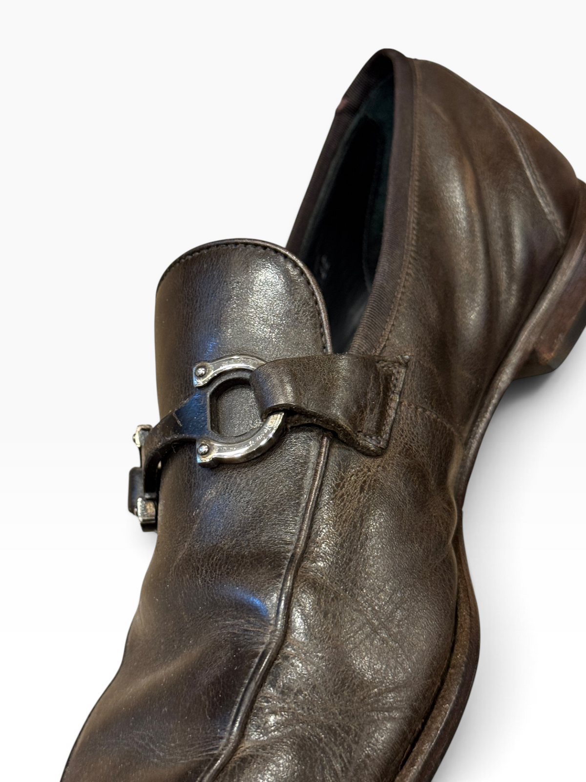 Salvatore Ferragamo Men`s Gancini Bit Leather Loafers Dark Brown
