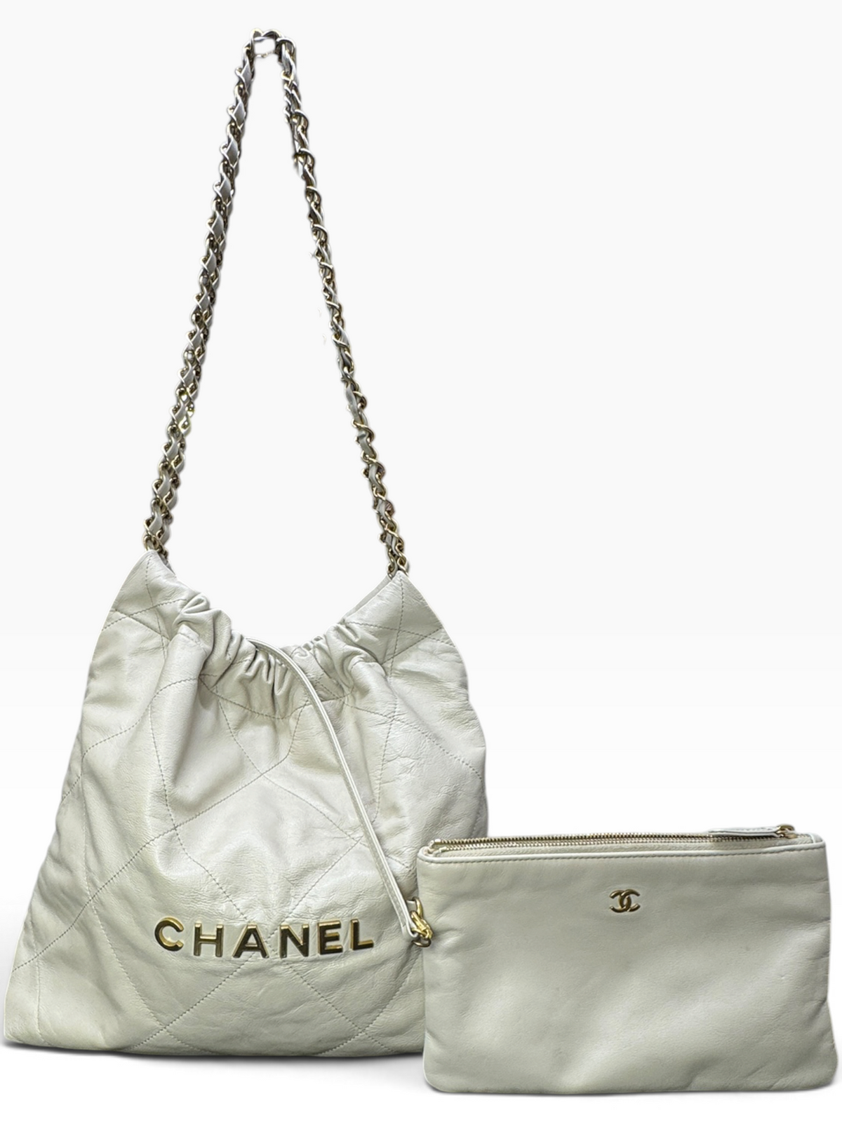 Chanel 22 Hobo Bag Small Ecru