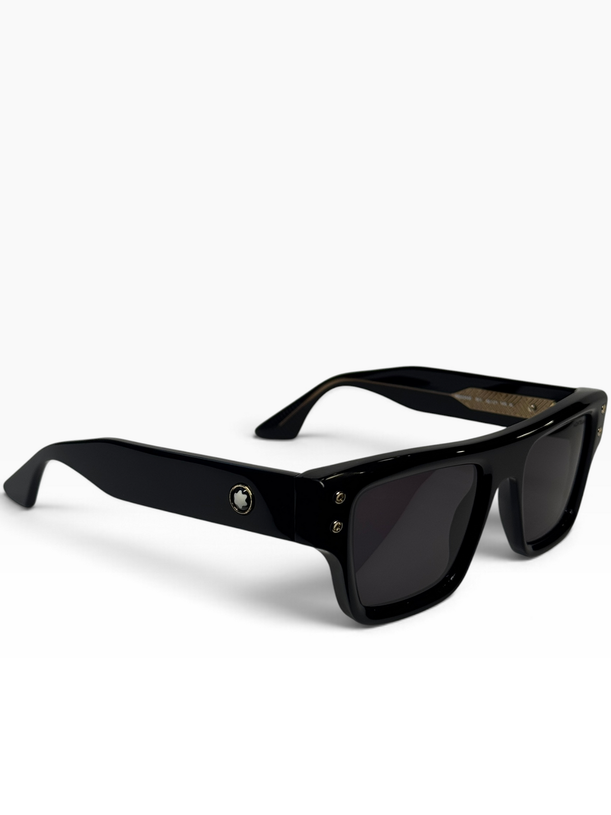 Rectangular Sunglasses Black Acetate