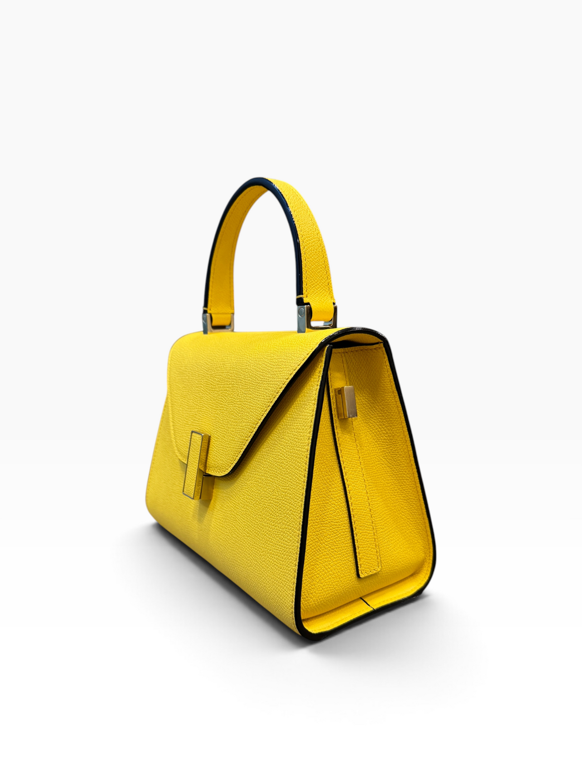 Valextra Top Handle Amarillo en Piel Italiana con Correa