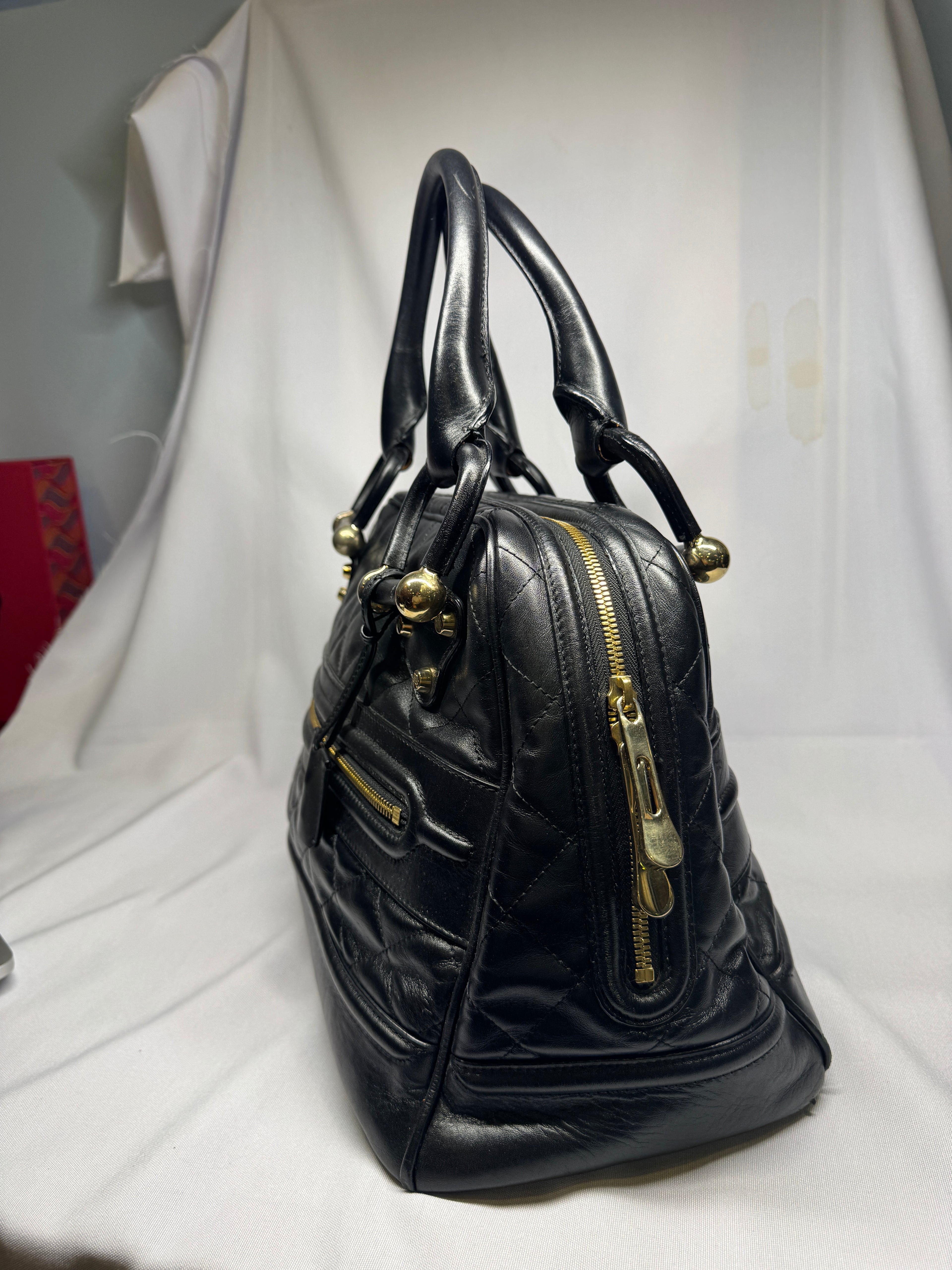 Burberry Black Quilted Leather Westbury Satchel