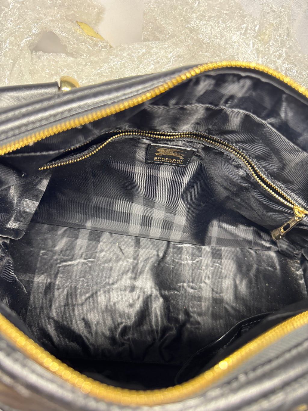 Burberry Black Quilted Leather Westbury Satchel