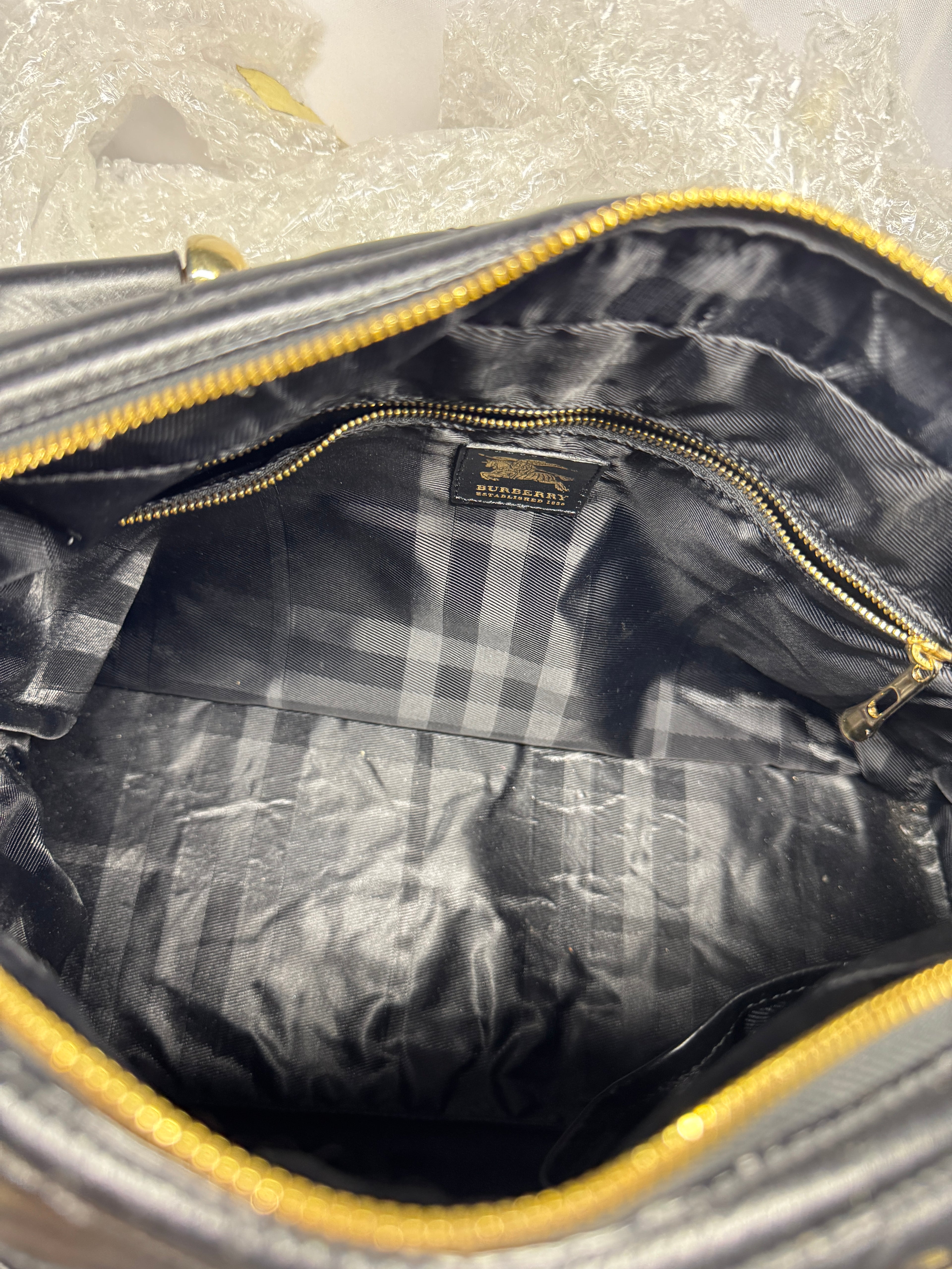 Burberry Black Quilted Leather Westbury Satchel