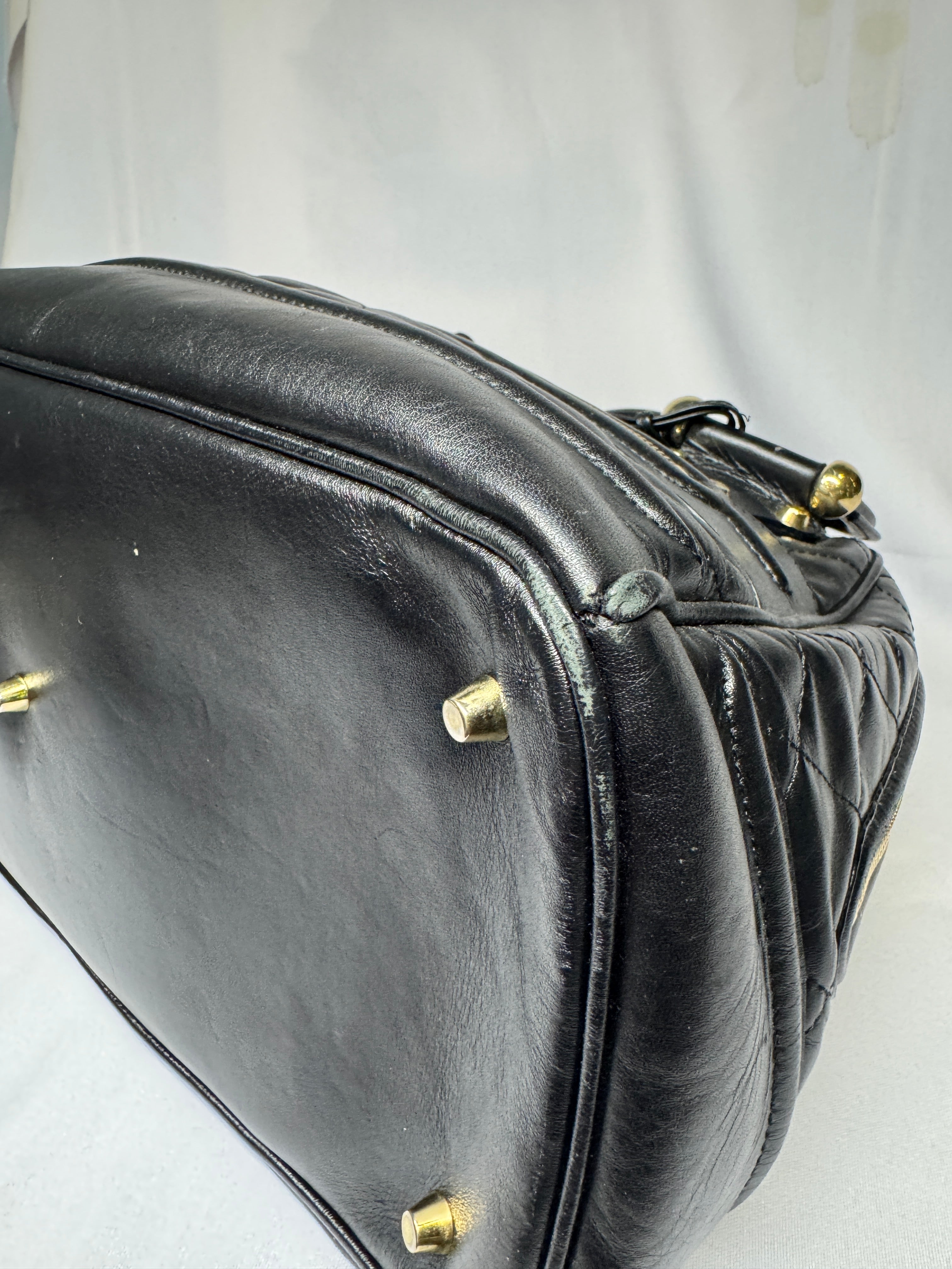Burberry Black Quilted Leather Westbury Satchel