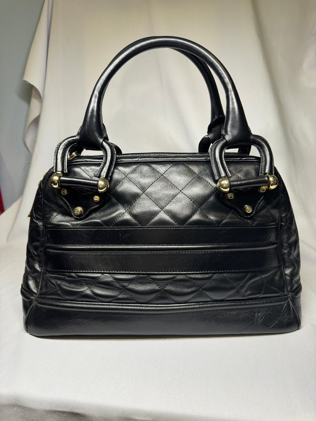Burberry Black Quilted Leather Westbury Satchel