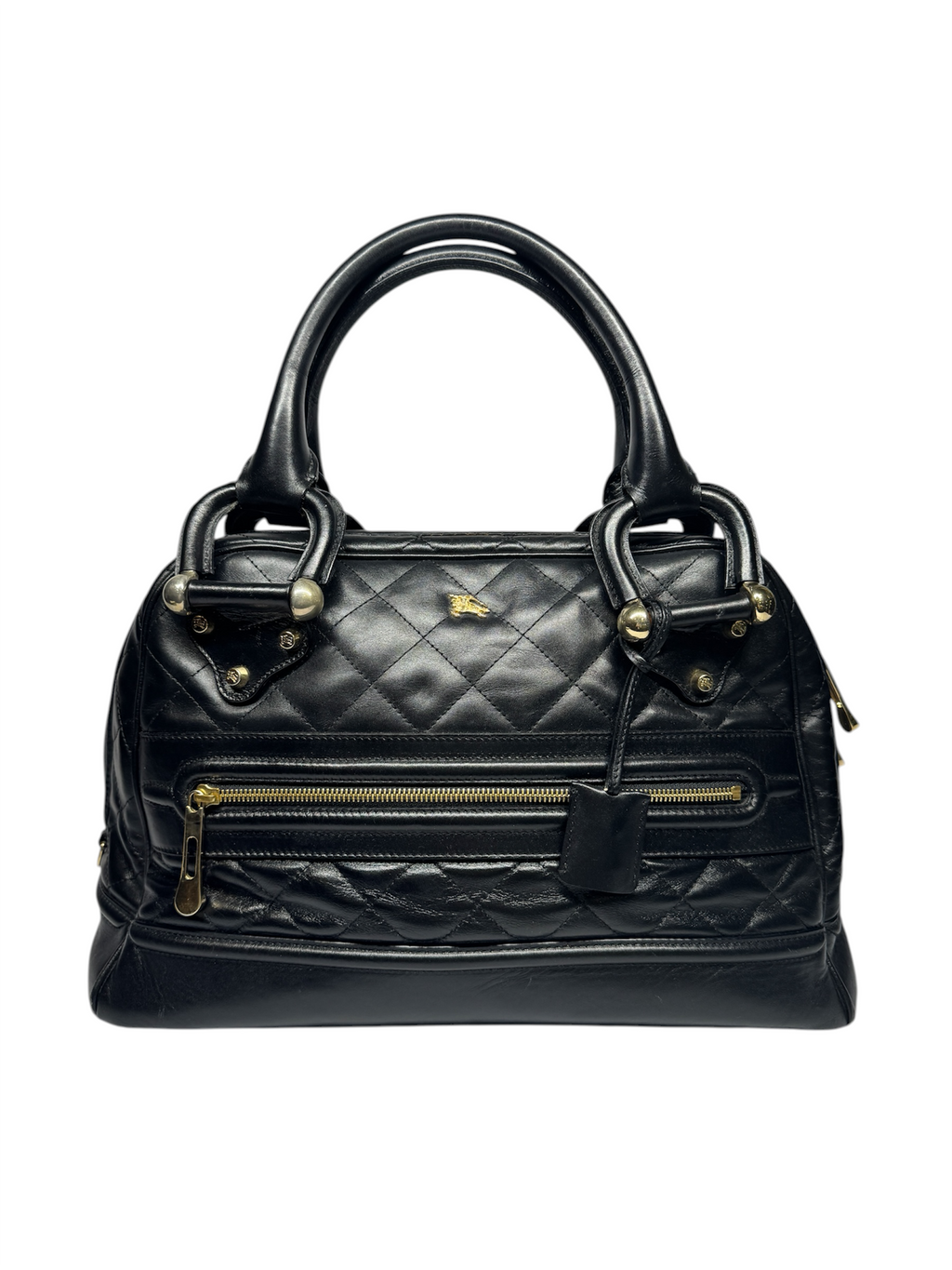 Burberry Black Quilted Leather Westbury Satchel