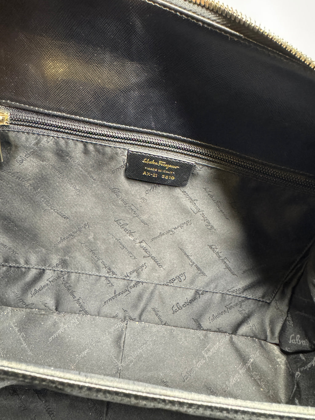 Salvatore Ferragamo Gancini Top Handle Back Leather