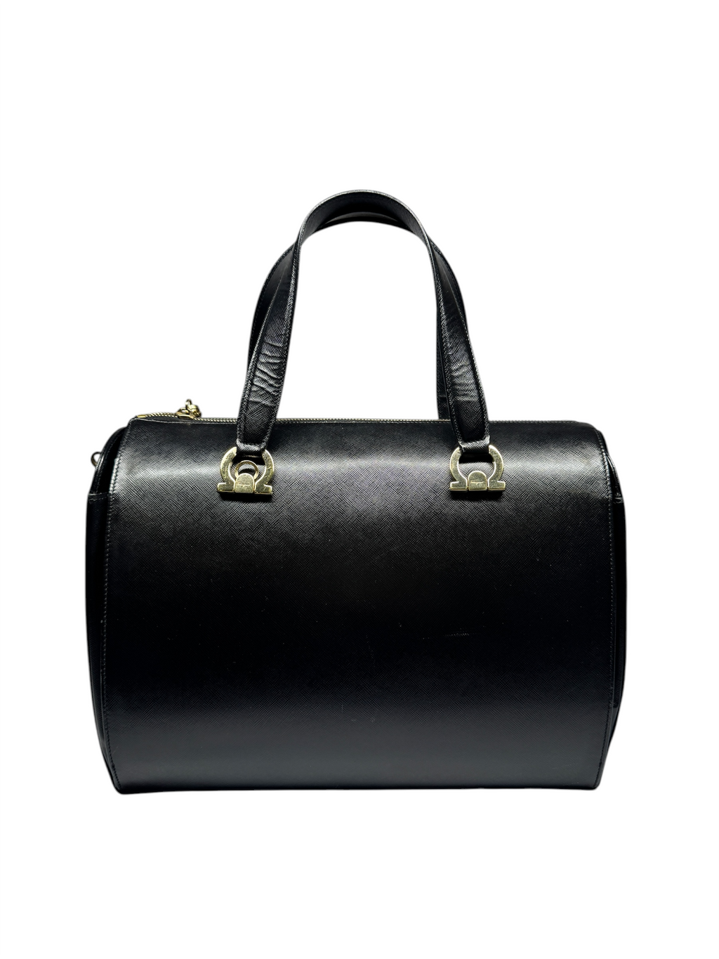Salvatore Ferragamo Gancini Top Handle Back Leather