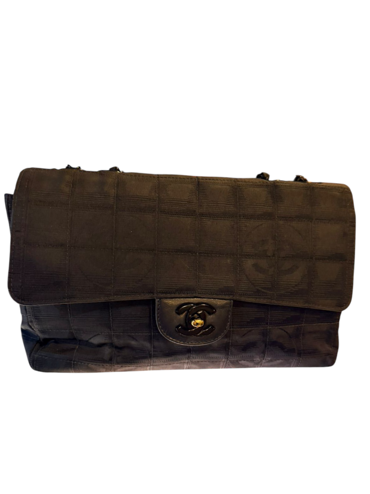 Chanel Travel Line Flap Bag Nylon Black Shoulder Bag