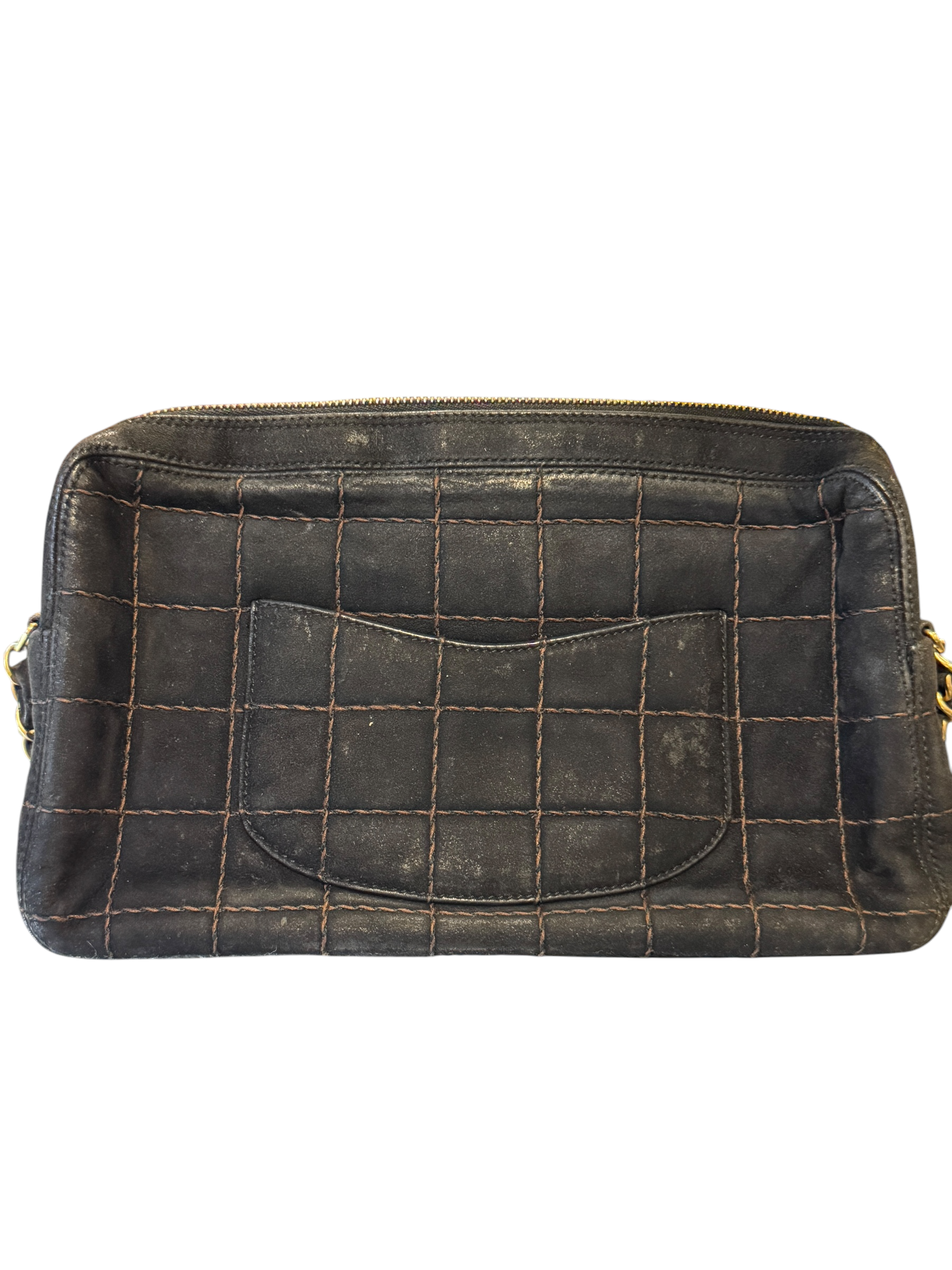 Chanel Suede Square Stitch Shoulder Bag