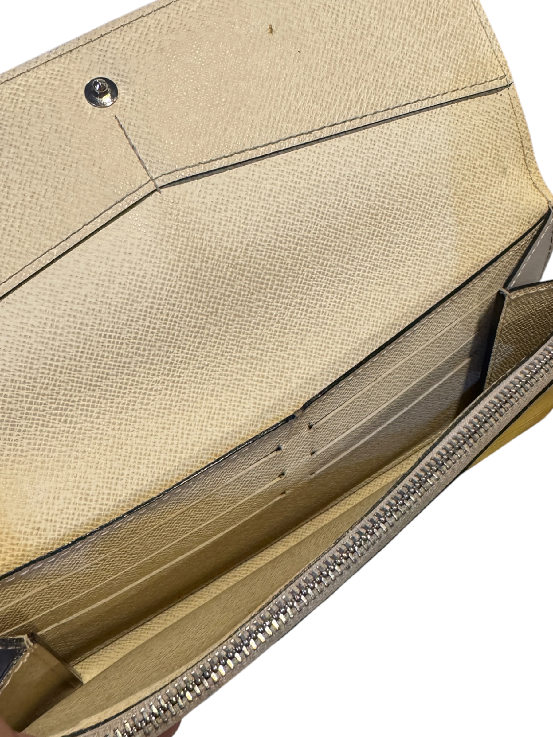 Louis Vuitton Epi Portefeuille Flore Long Wallet White Yellow