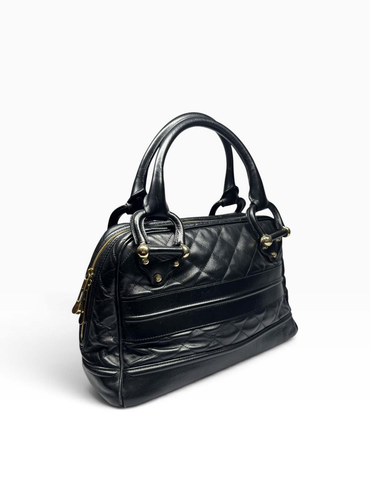 Burberry Black Quilted Leather Westbury Satchel