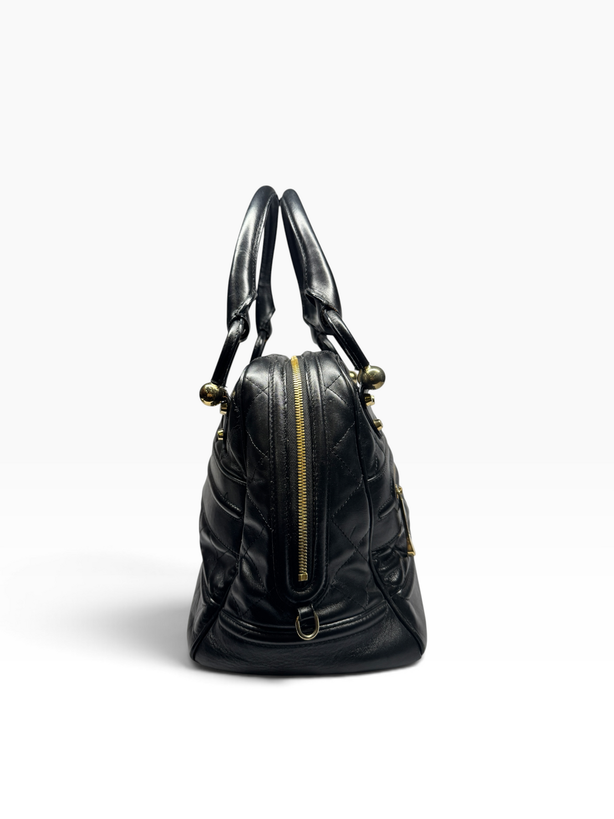 Burberry Black Quilted Leather Westbury Satchel