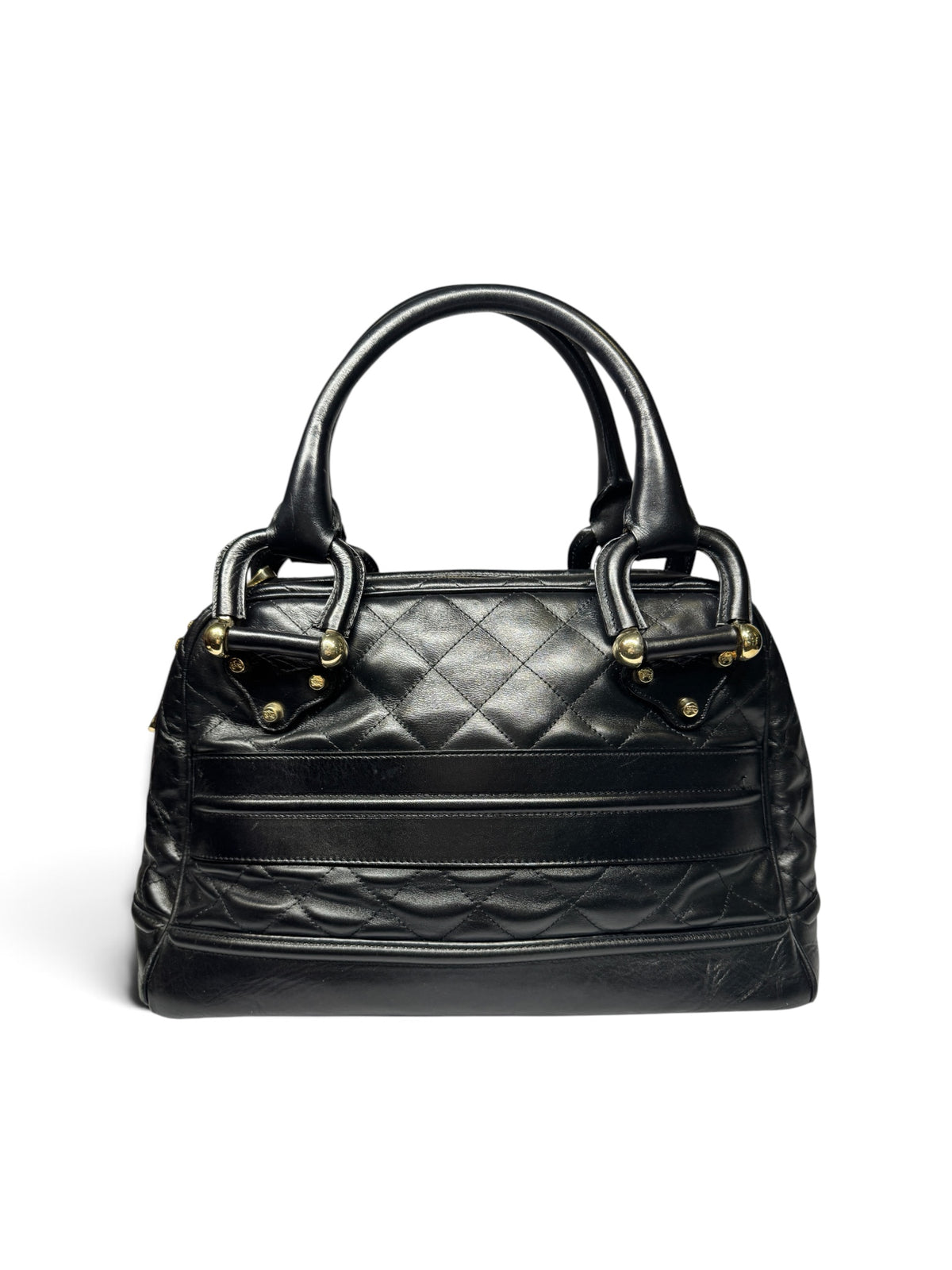 Burberry Black Quilted Leather Westbury Satchel