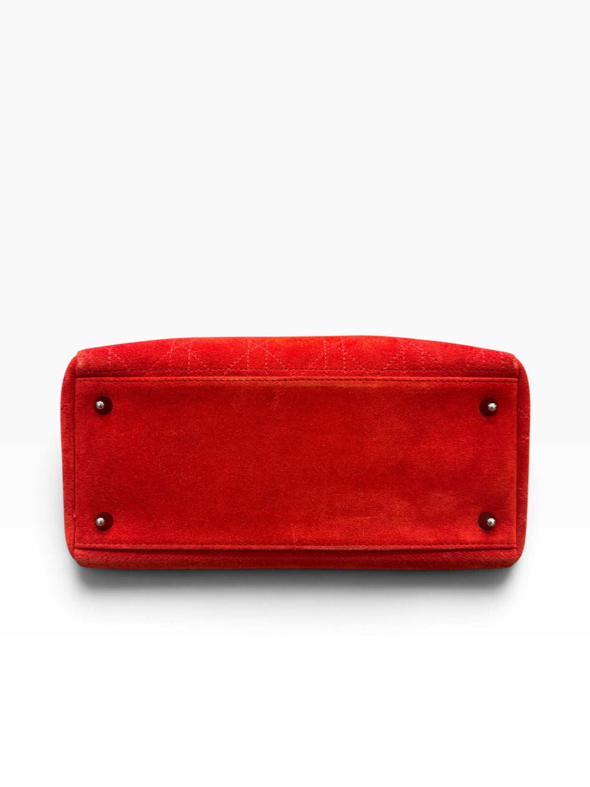 Bolso Christian Dior Lady Dior Medium en Gamuza Roja – Era Galliano