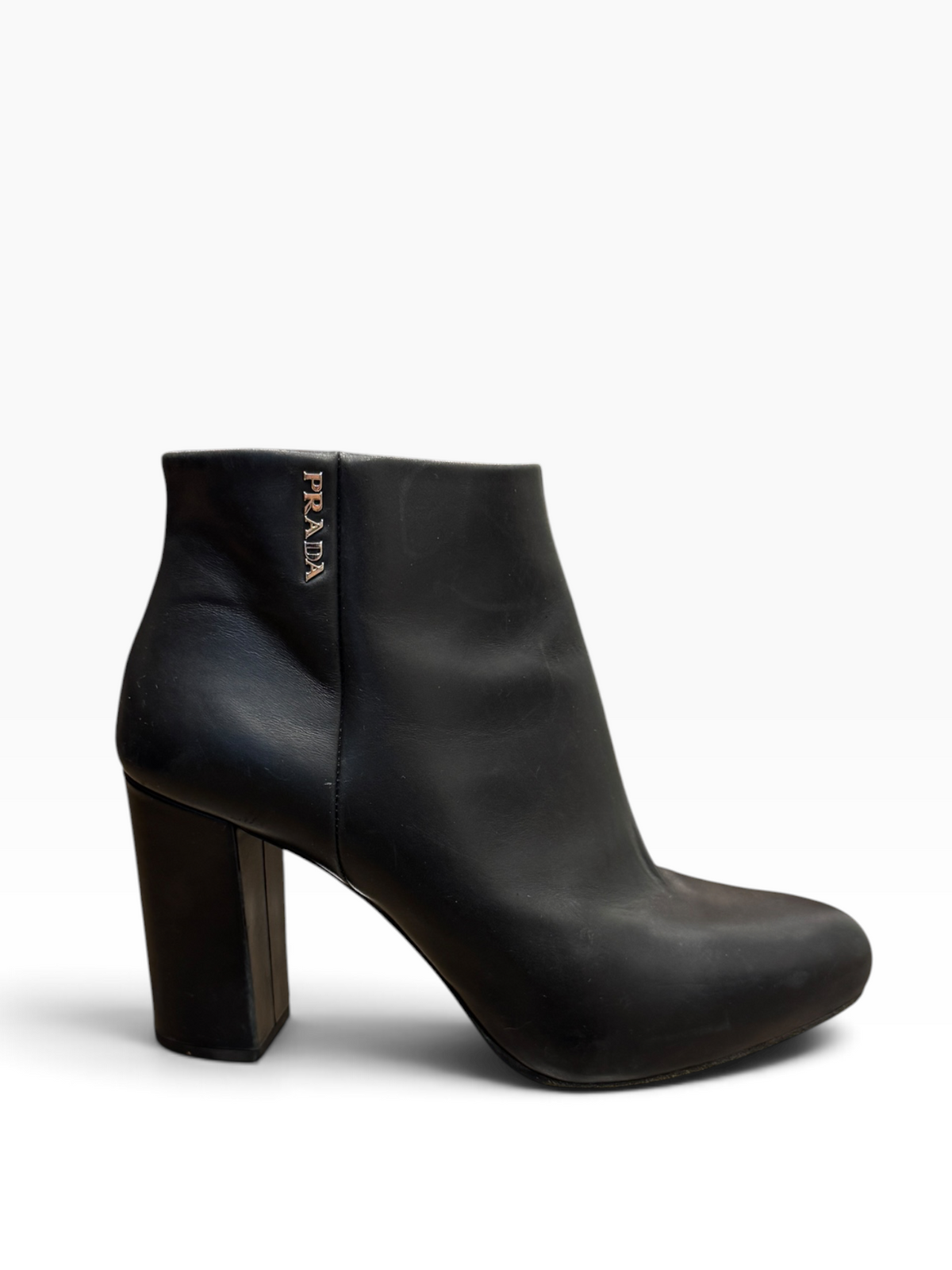 Prada Sport Black Leather Ankle Boots