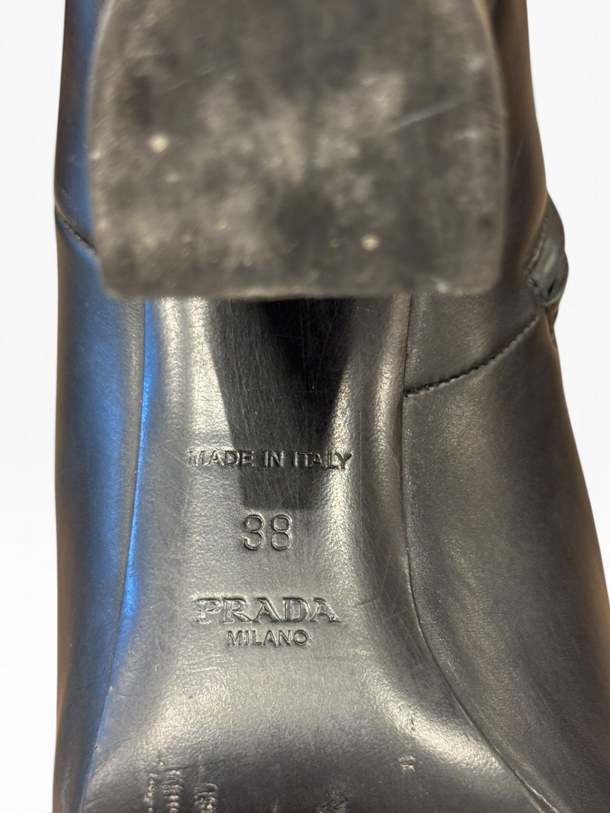 Prada Sport Black Leather Ankle Boots