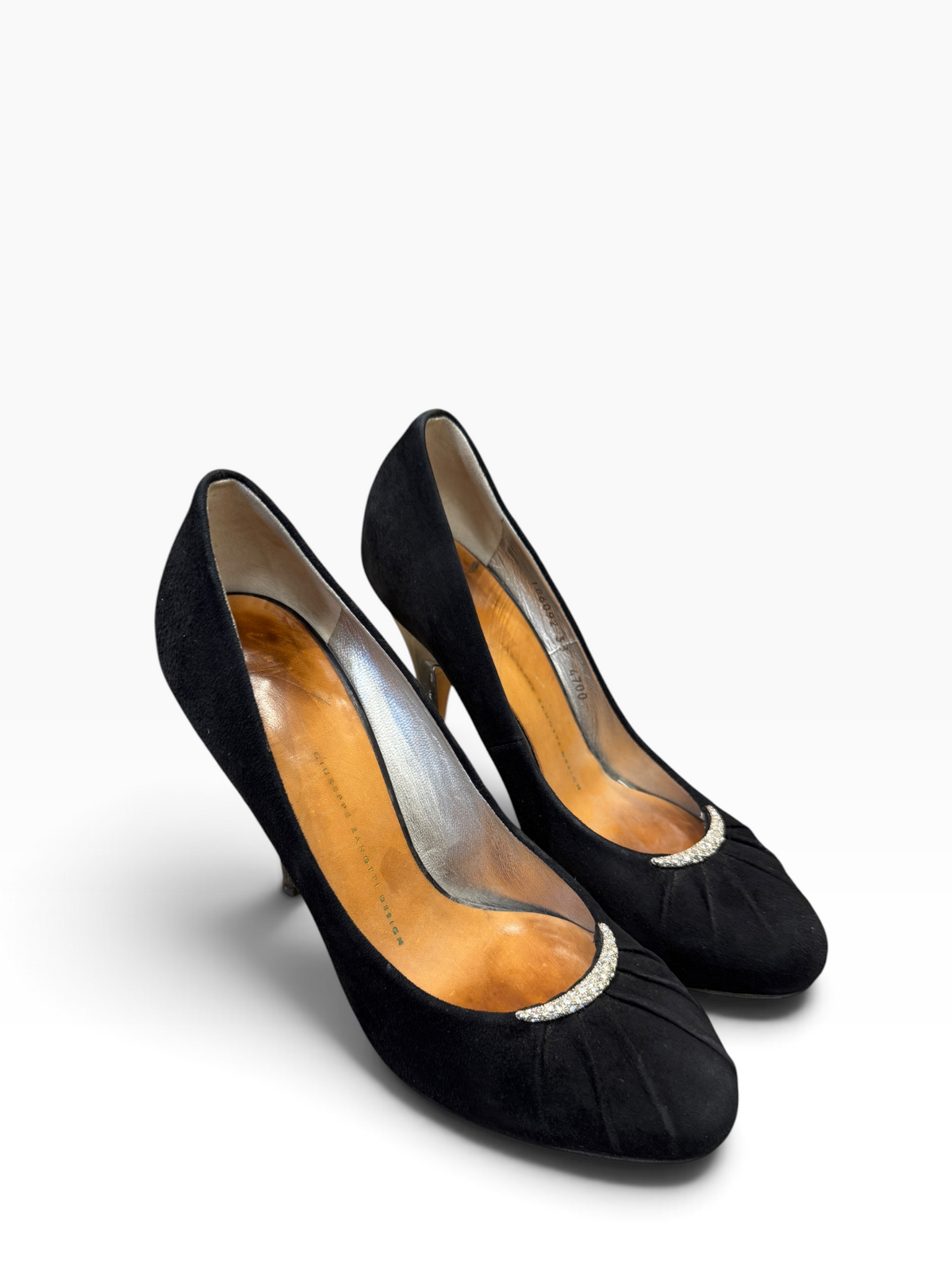 Giuseppe Zanotti Suede Rhinestone Stiletto Pumps
