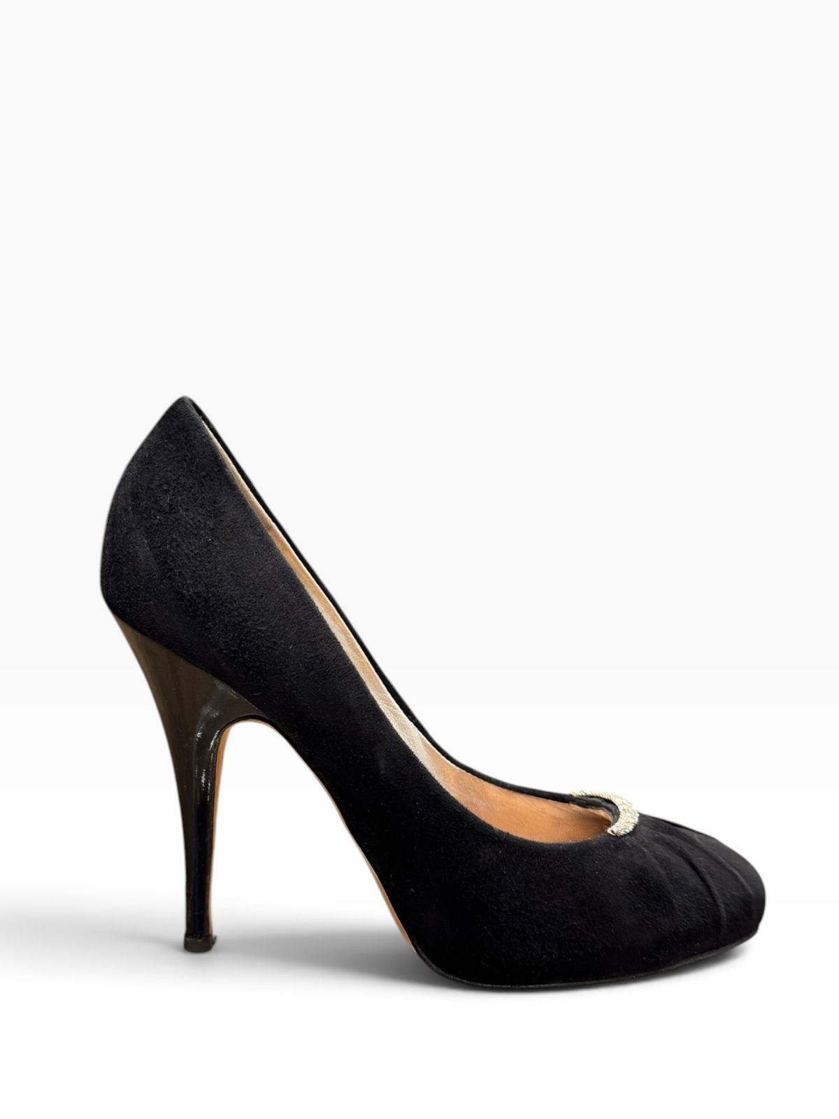 Giuseppe Zanotti Suede Rhinestone Stiletto Pumps