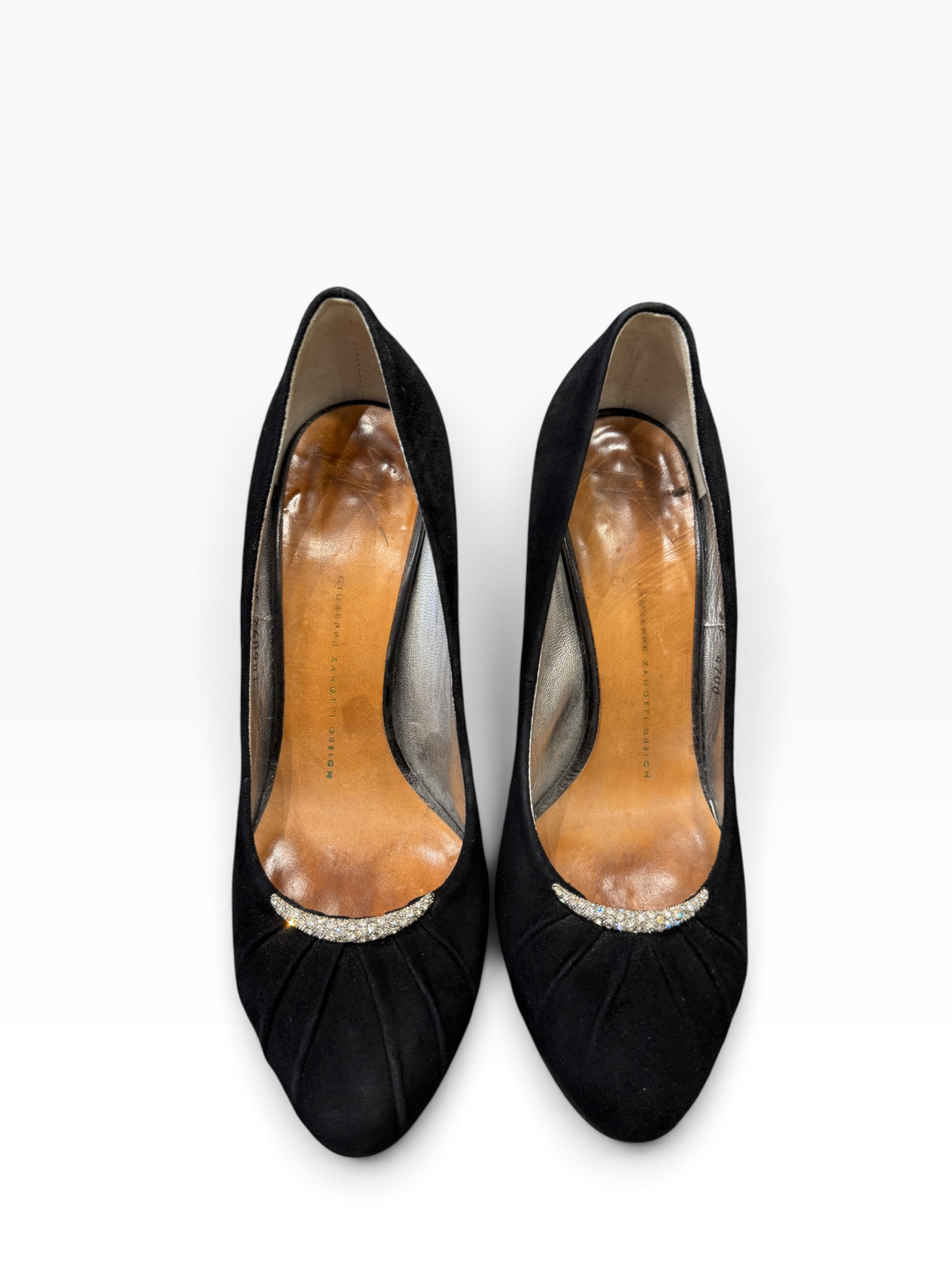 Giuseppe Zanotti Suede Rhinestone Stiletto Pumps