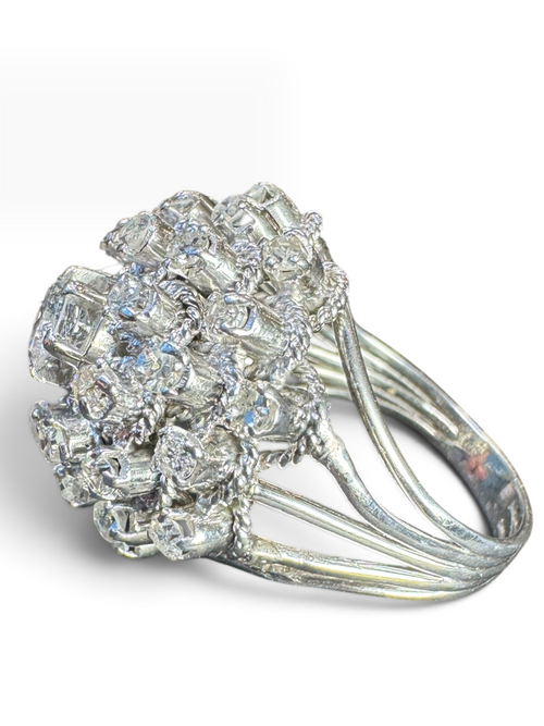 Anillo Oro Blanco y Paladio con Brillantes Naturales