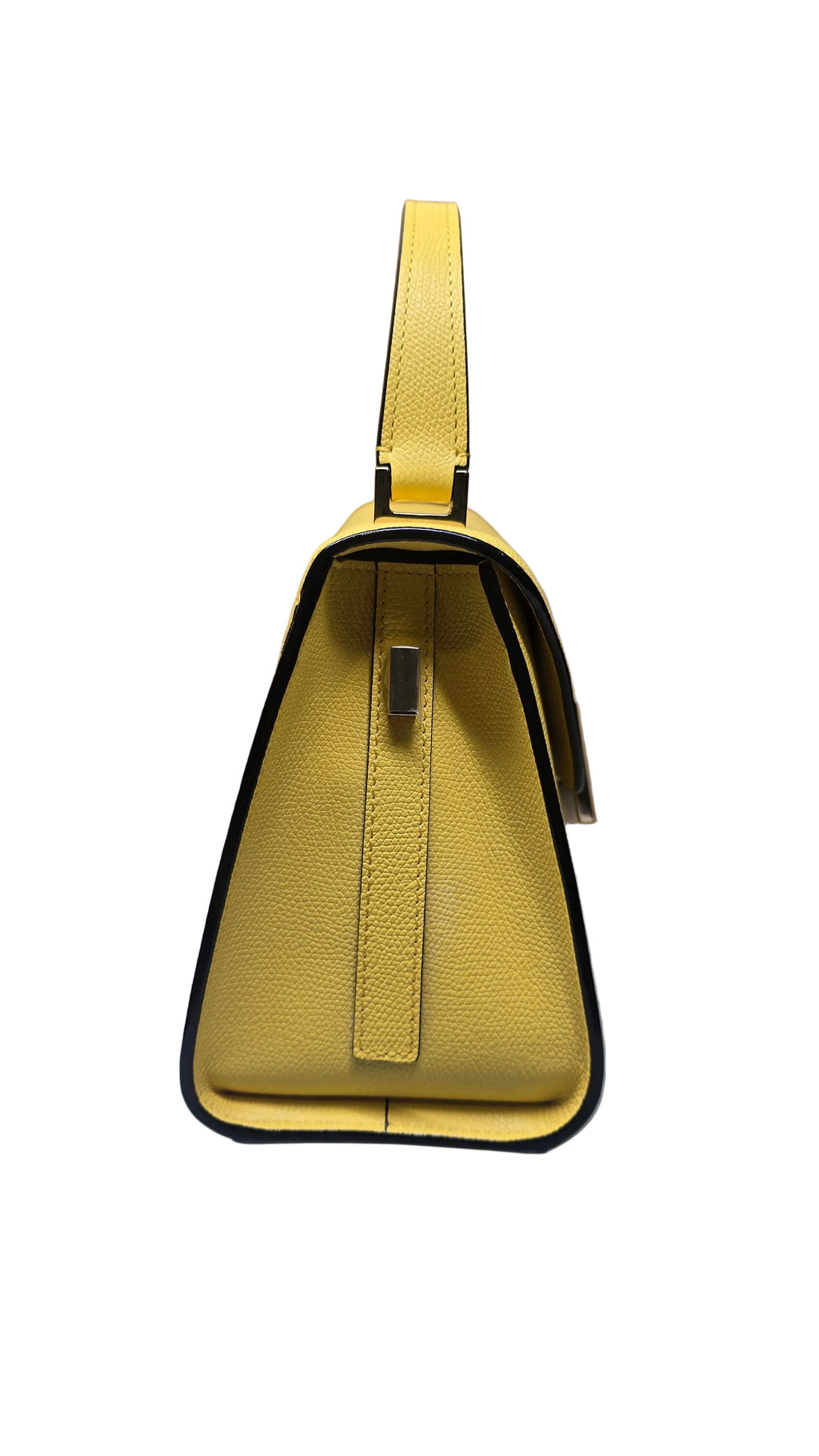 Bolso Valextra Top Handle Amarillo en Piel Italiana con Correa