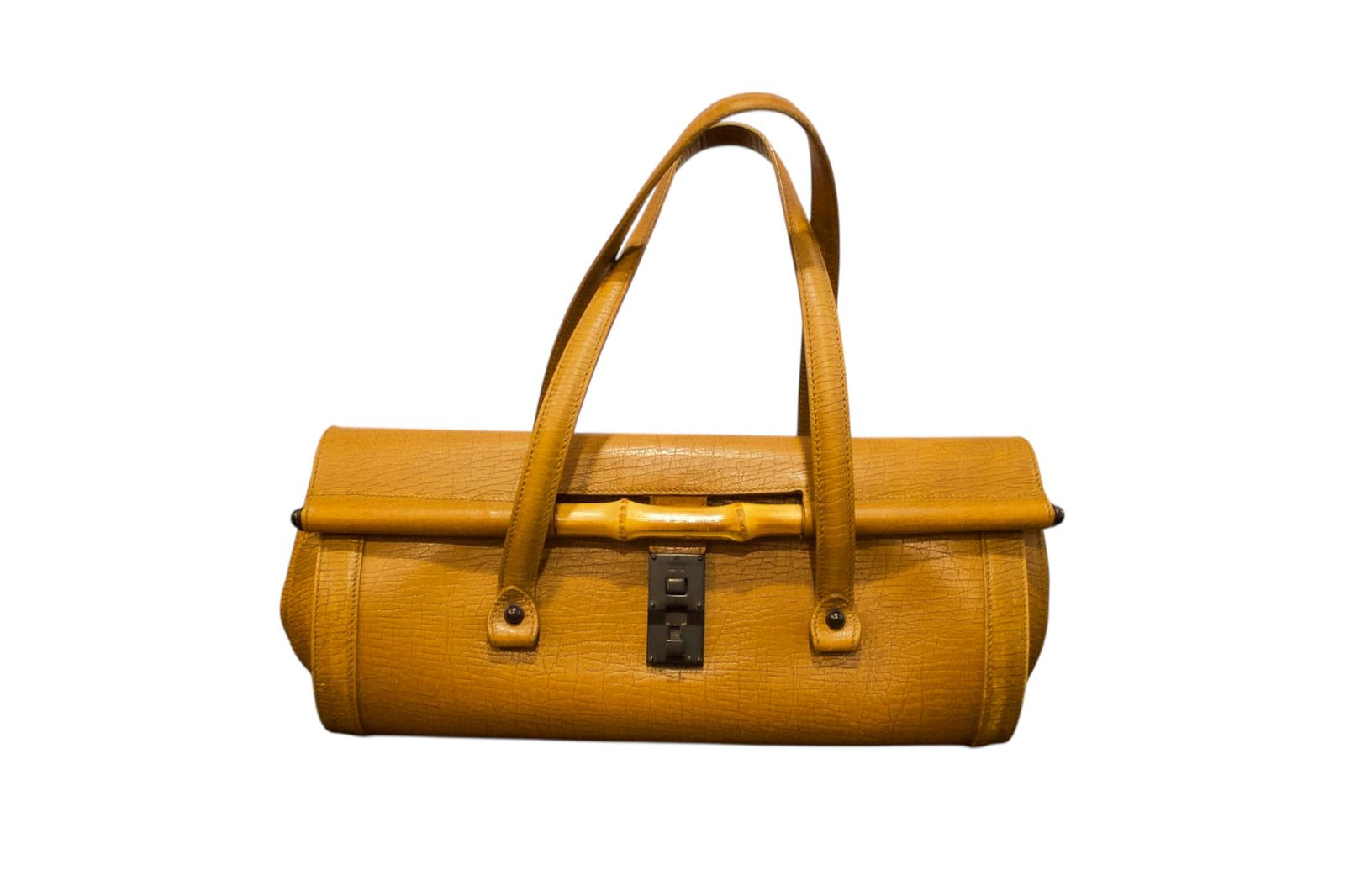 Bolso Gucci Bullet de Bambú Vintage en Piel Color Miel