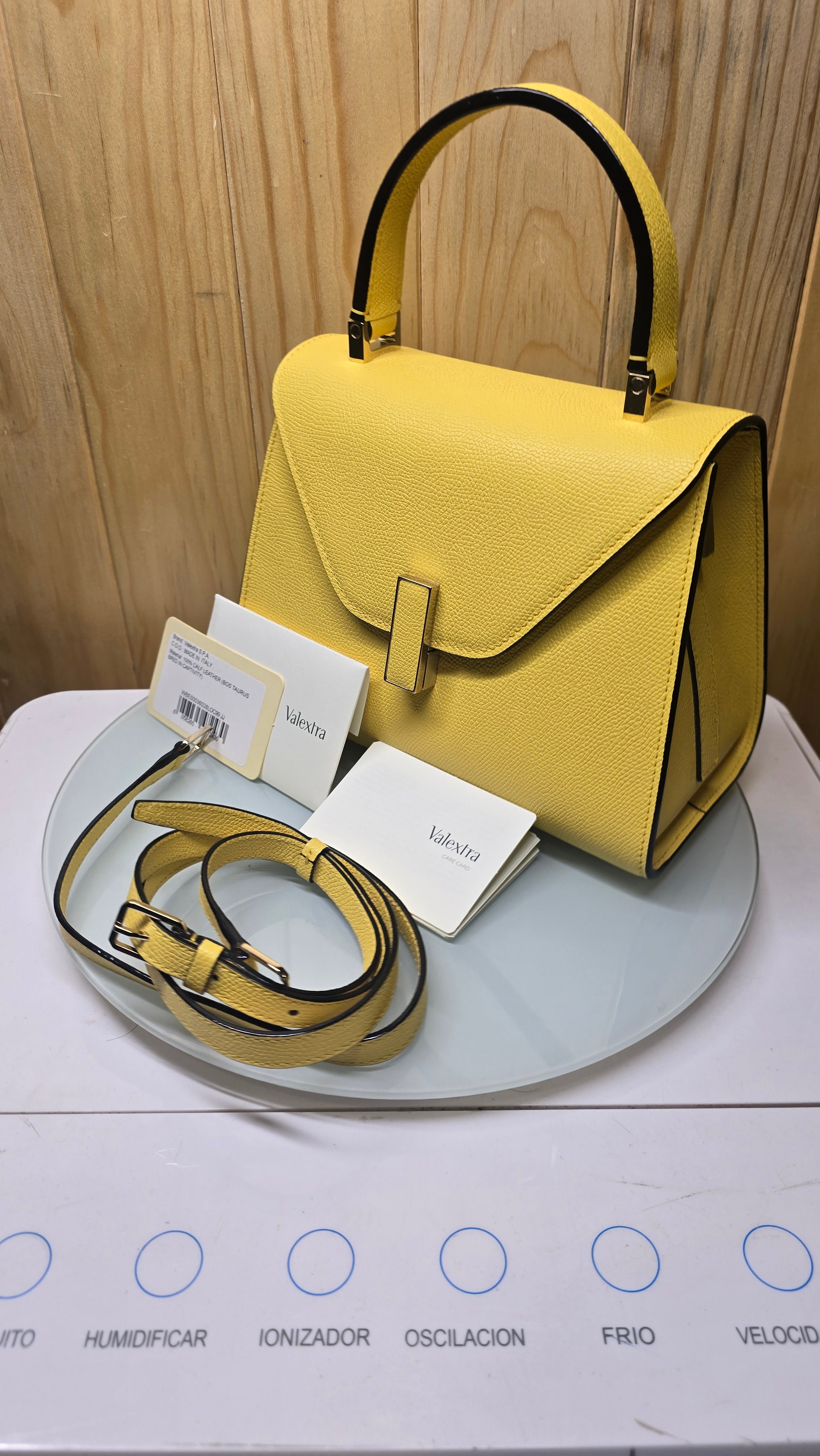 Bolso Valextra Top Handle Amarillo en Piel Italiana con Correa