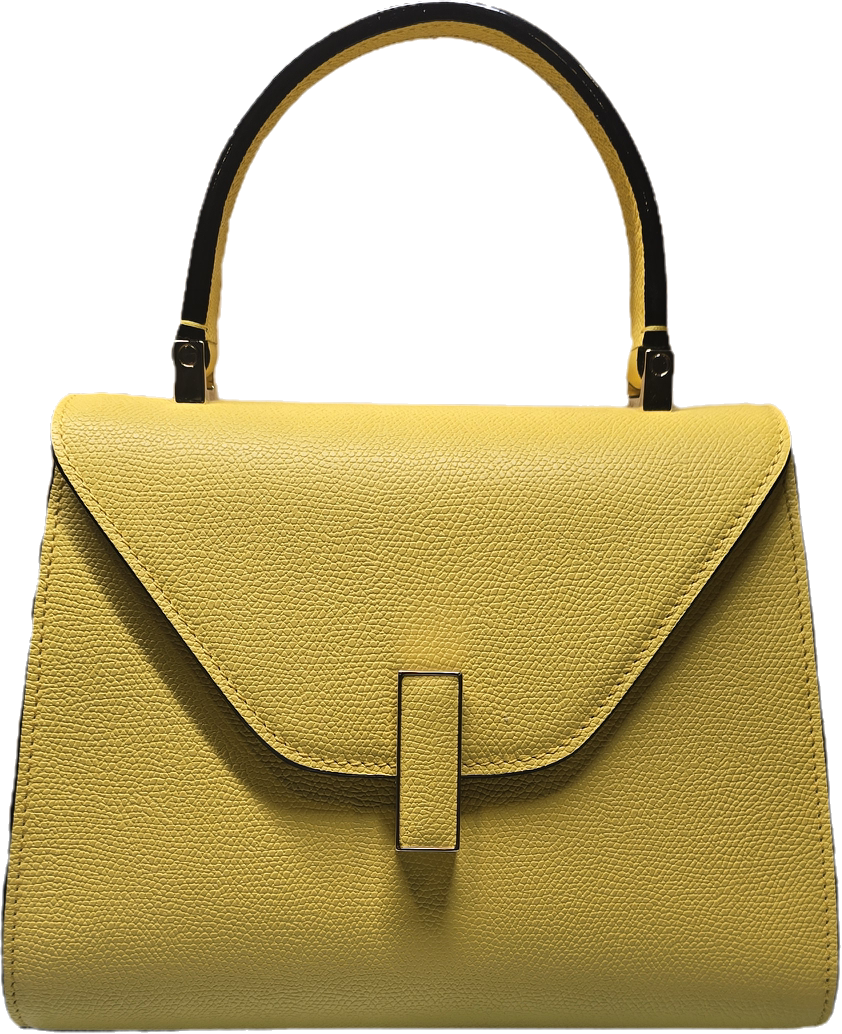 Bolso Valextra Top Handle Amarillo en Piel Italiana con Correa