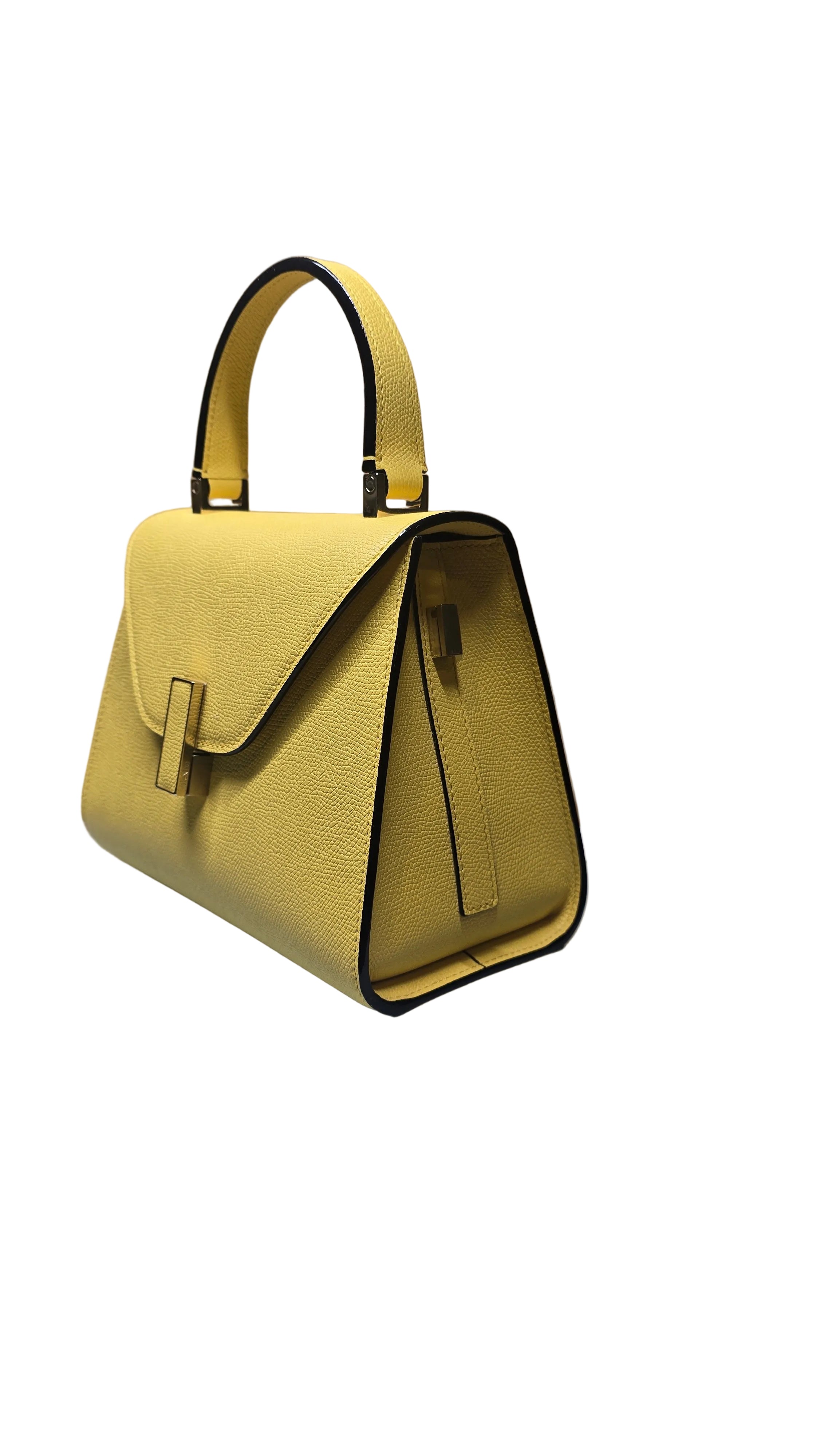 Bolso Valextra Top Handle Amarillo en Piel Italiana con Correa