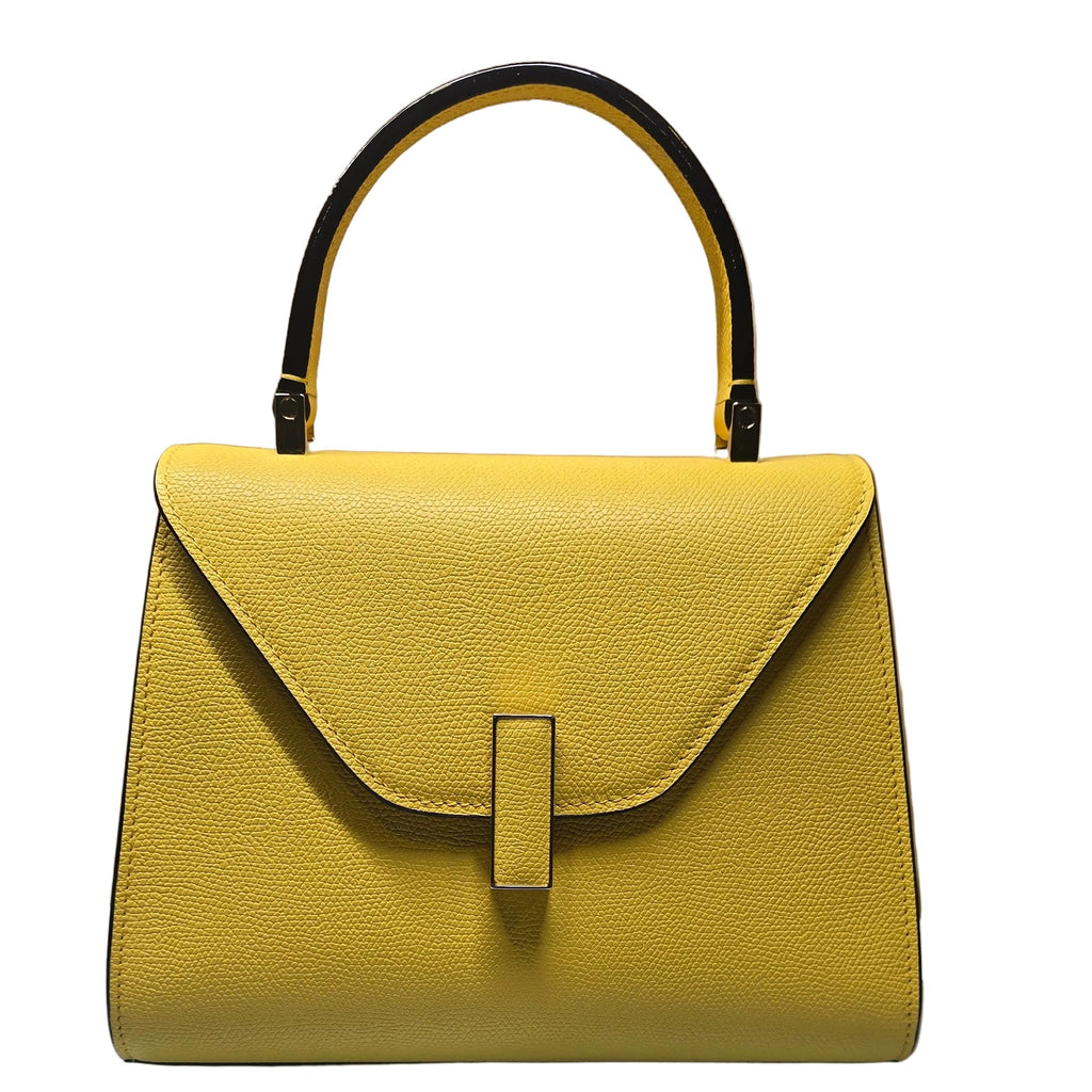 Bolso Valextra Top Handle Amarillo en Piel Italiana con Correa